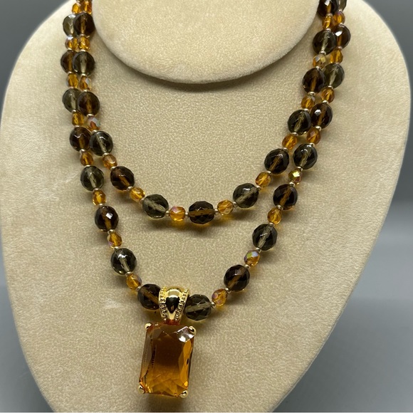 Joan Rivers Vintage Set Of Two European Crystal Glass Bead Necklaces w/Enhancer - Picture 4 of 11